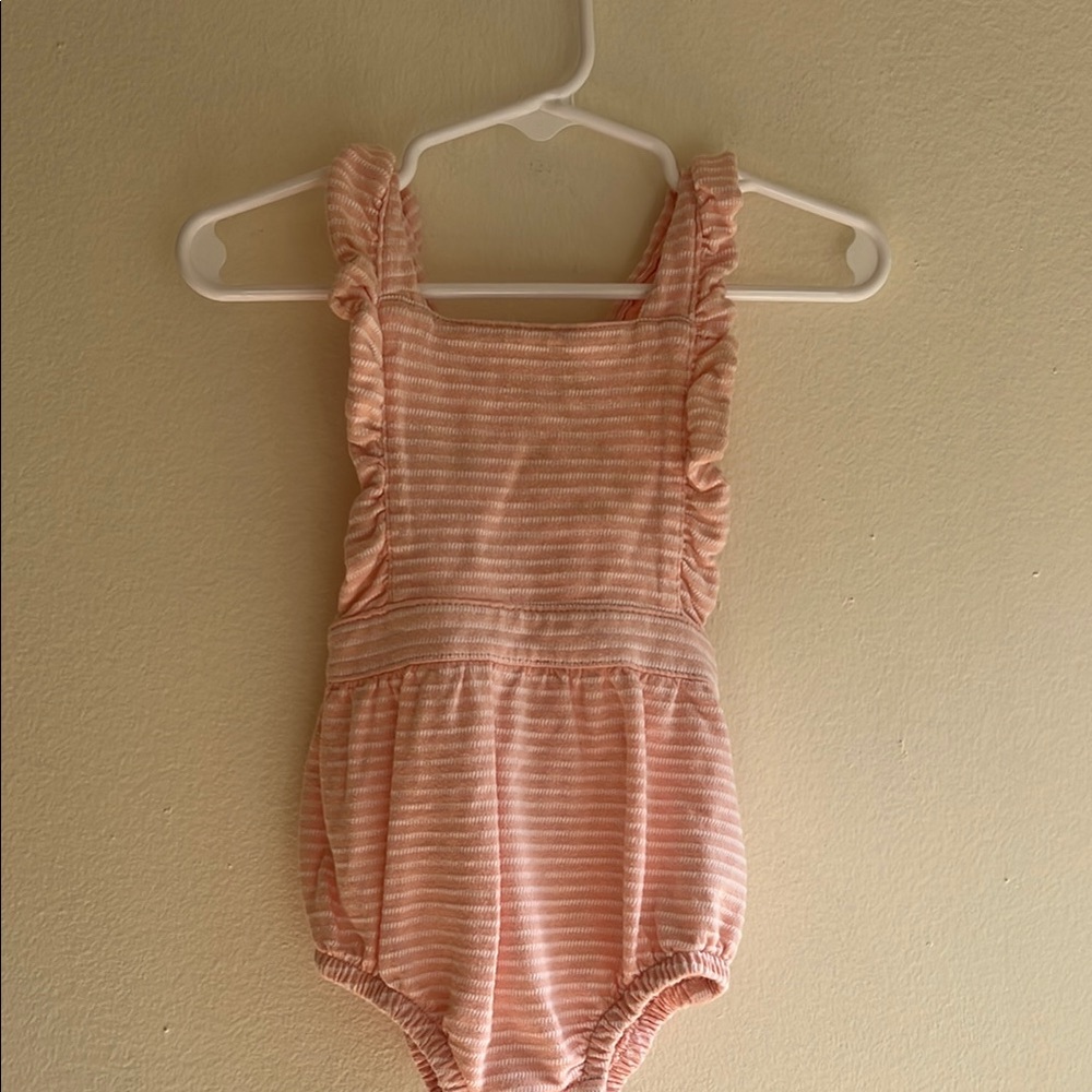Pink Striped Kids One Piece